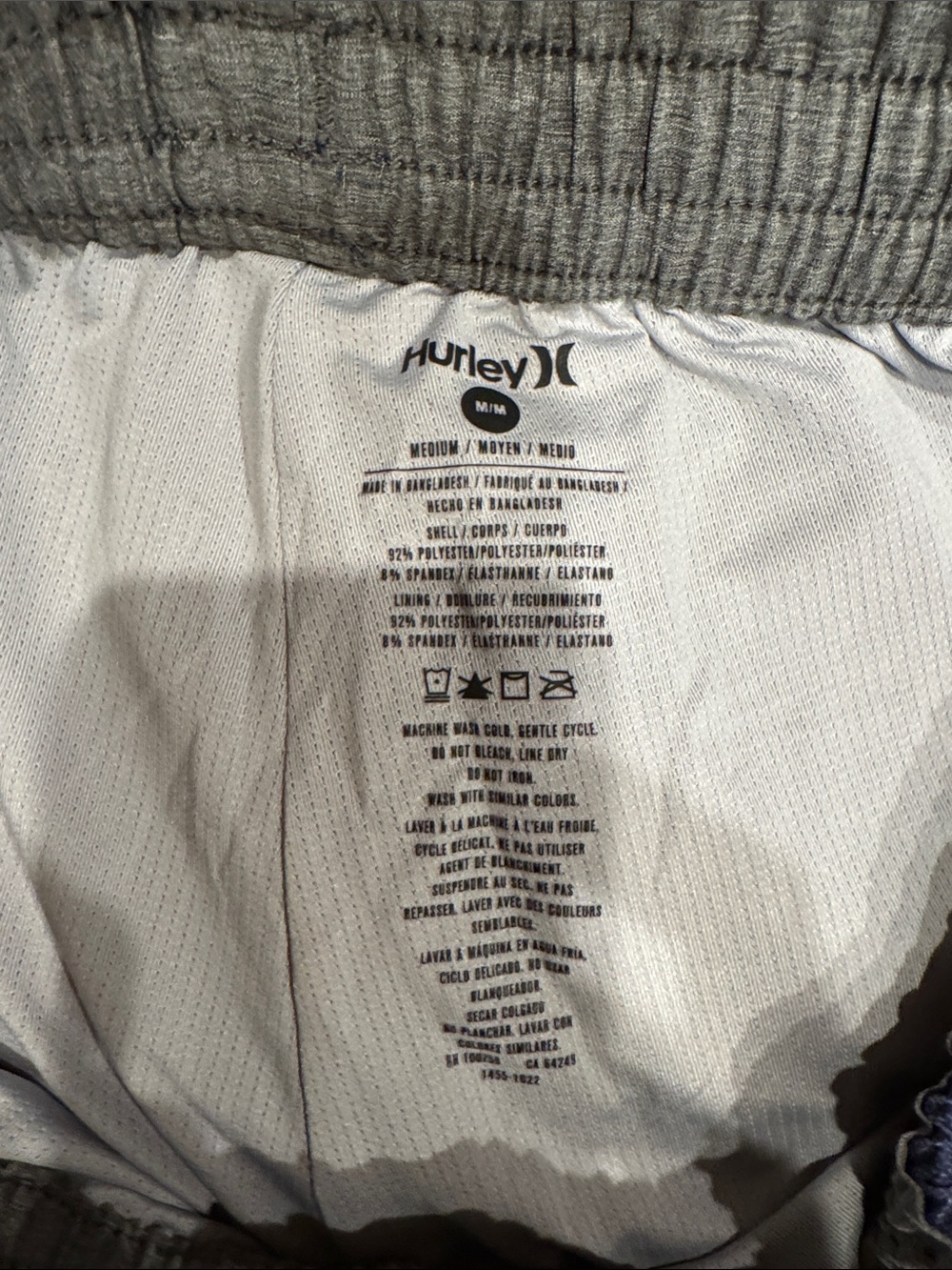 Hurley Men’s Red, Navy & Light Blue Striped Swim Trunks - Picture 6 of 6